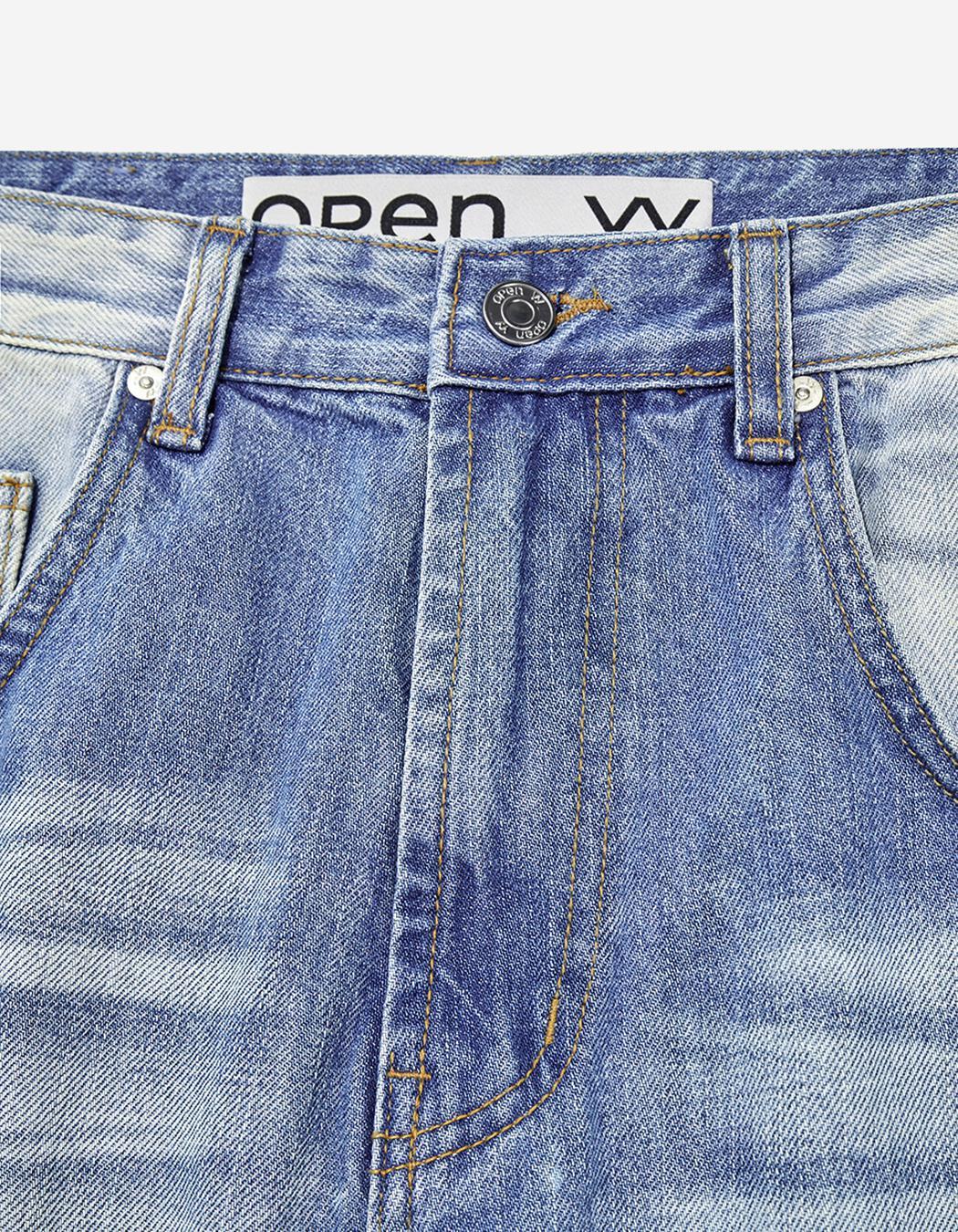 OPEN YY Knee Cargo Jeans - Blue | 하이츠스토어