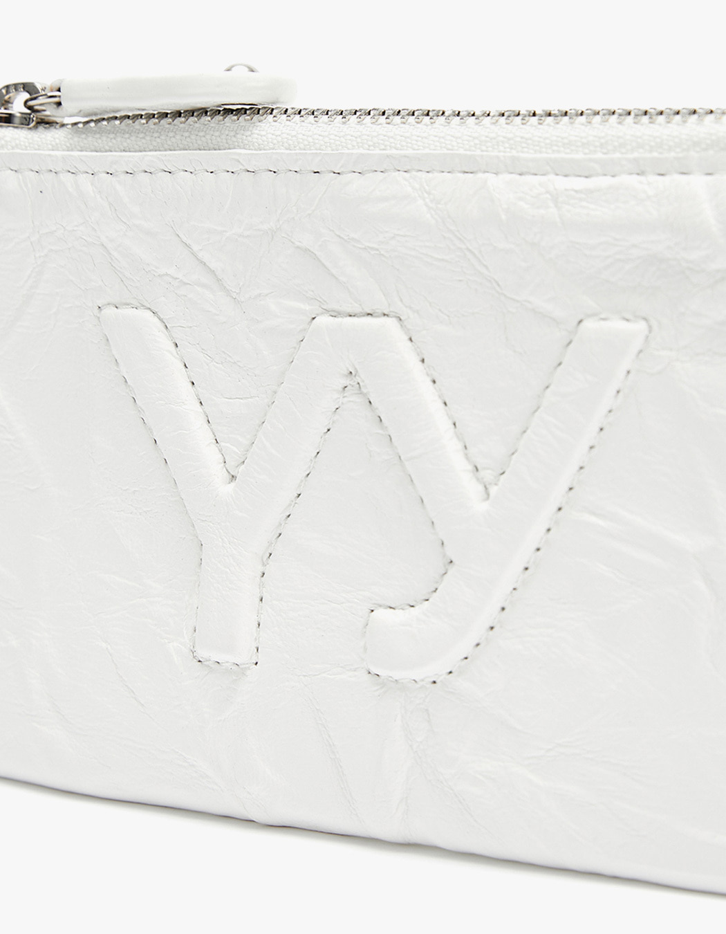 OPEN YY Yy Crinkle Chain Wallet With Mirror - White | 하이츠스토어